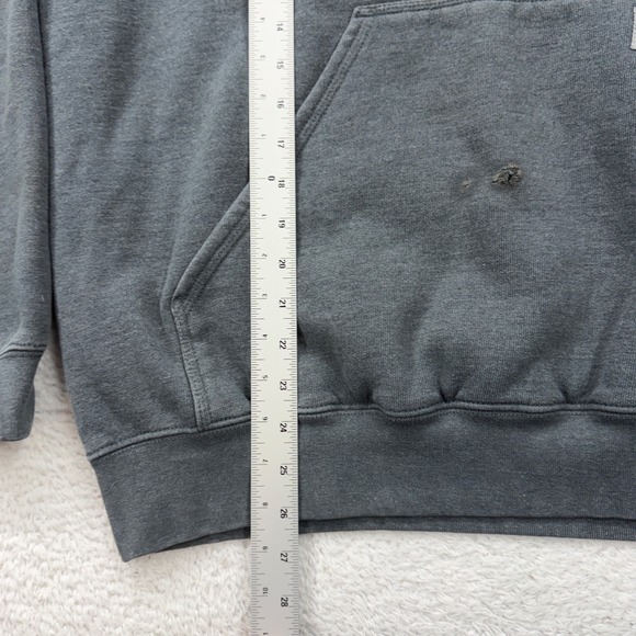 Carhartt Men's Gray Original Fit Hooded Sweatshirt with Neon Logo Size L - Picture 5 of 10